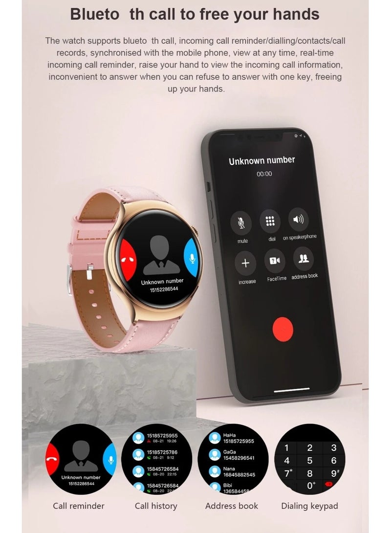 ارواق M11 NFC جودة عالية موضة BT دعوة شاشة مستديرة غير القابل للصدأ ساعة ذكية مقاوم للماء مراقب معدل ضربات القلب النساء السيدات ساعة ذكية - Image 3