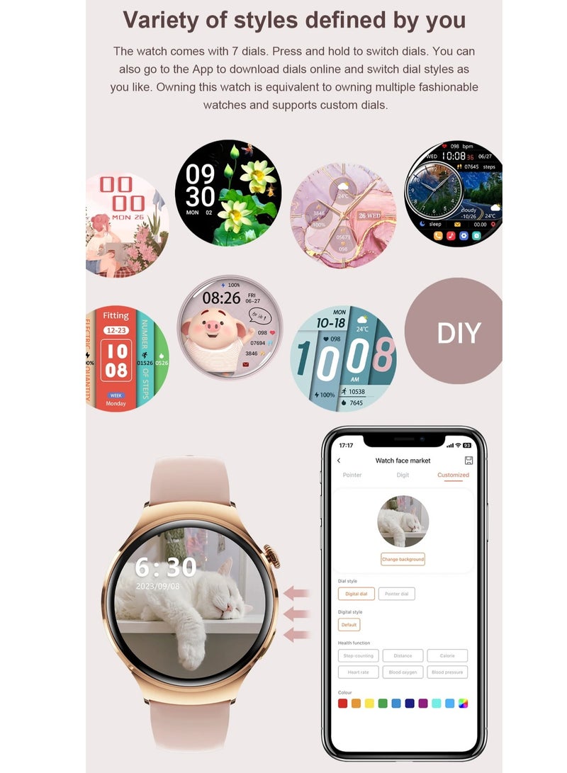 ارواق M11 NFC جودة عالية موضة BT دعوة شاشة مستديرة غير القابل للصدأ ساعة ذكية مقاوم للماء مراقب معدل ضربات القلب النساء السيدات ساعة ذكية - Image 5