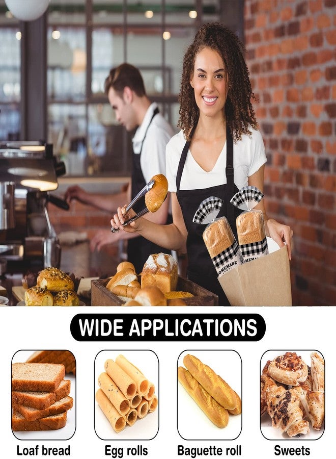Sabary 50 Pcs Homemade Bread Bags with Ties Black Buffalo Plaid Bread Loaf Bags Plastic Clear Gift Storage for Home Bakers Bakery Christmas, 10 x 20 Inch - Image 5
