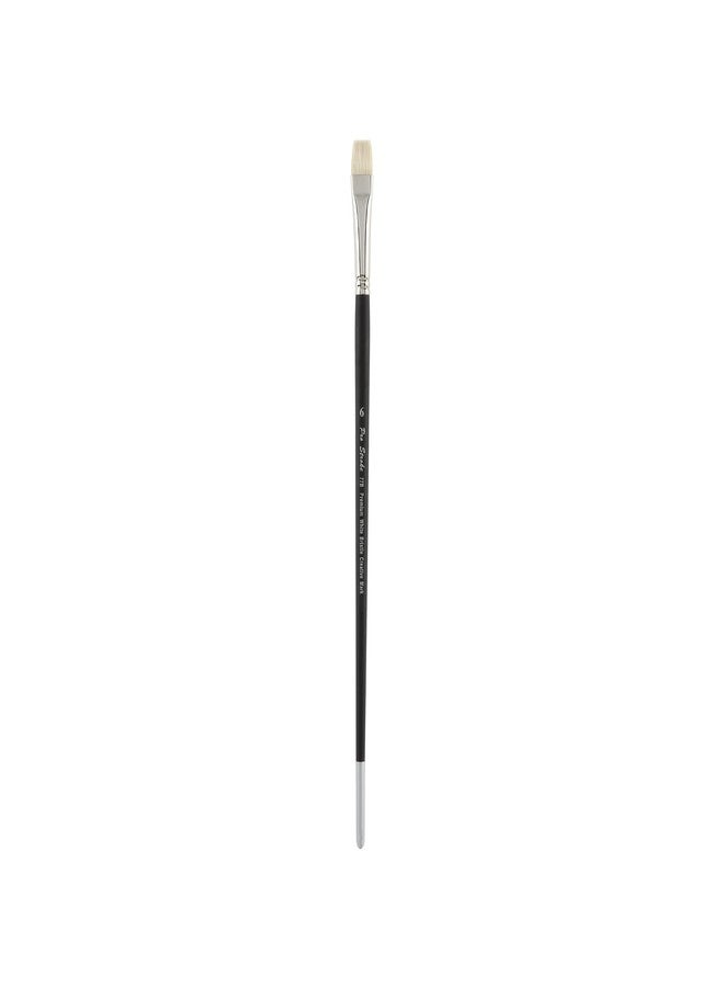 cezanne Creative Mark Pro Stroke Premium White Chungking Hog Bristle Artist Paint Brush - Bright # 6 - Natural Bristle Brush w/Great Control Suitable for Oils, Watercolors, Acrylics, Alkyds, Caseins - Image 1