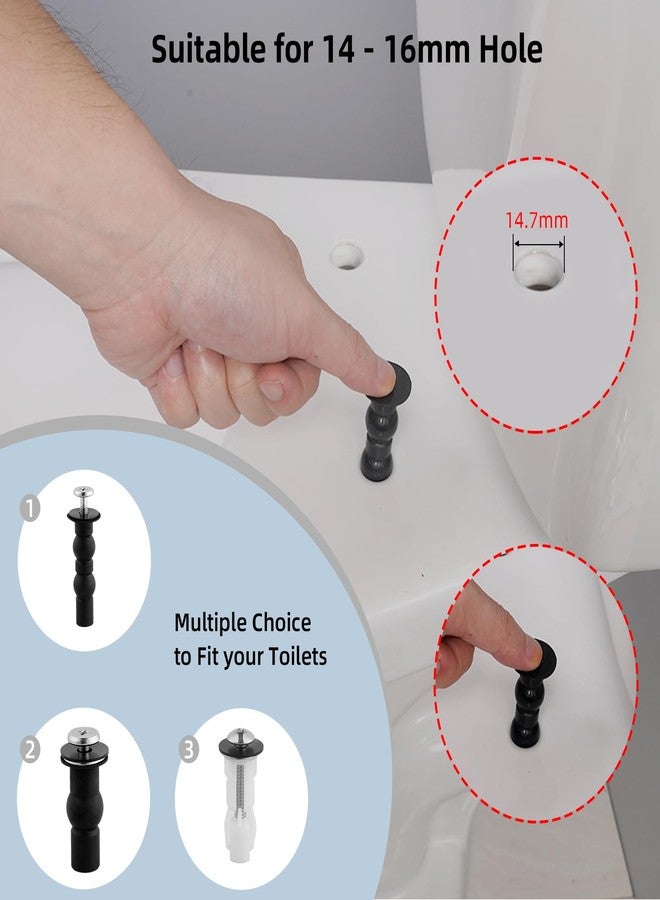 Hibbent Universal Toilet Seats Screws and Bolts, Metal Toilet Seat Hinges Bolt Screws with Fixings Expanding Rubber, Toilet Seat Replacement Parts Kit(5 Choices) - Image 2