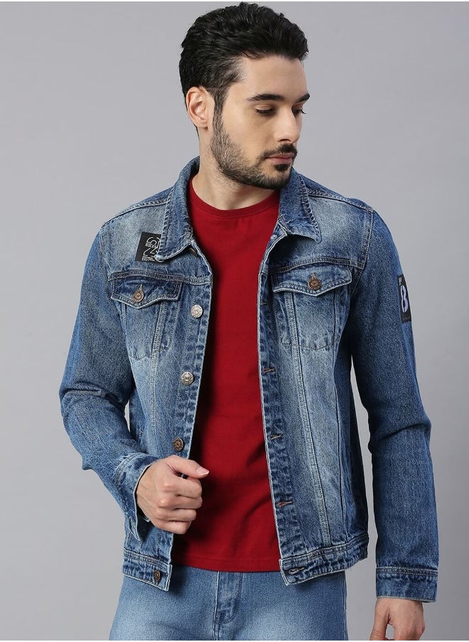 HIGH STAR Men Blue Denim Jacket  - Image 3