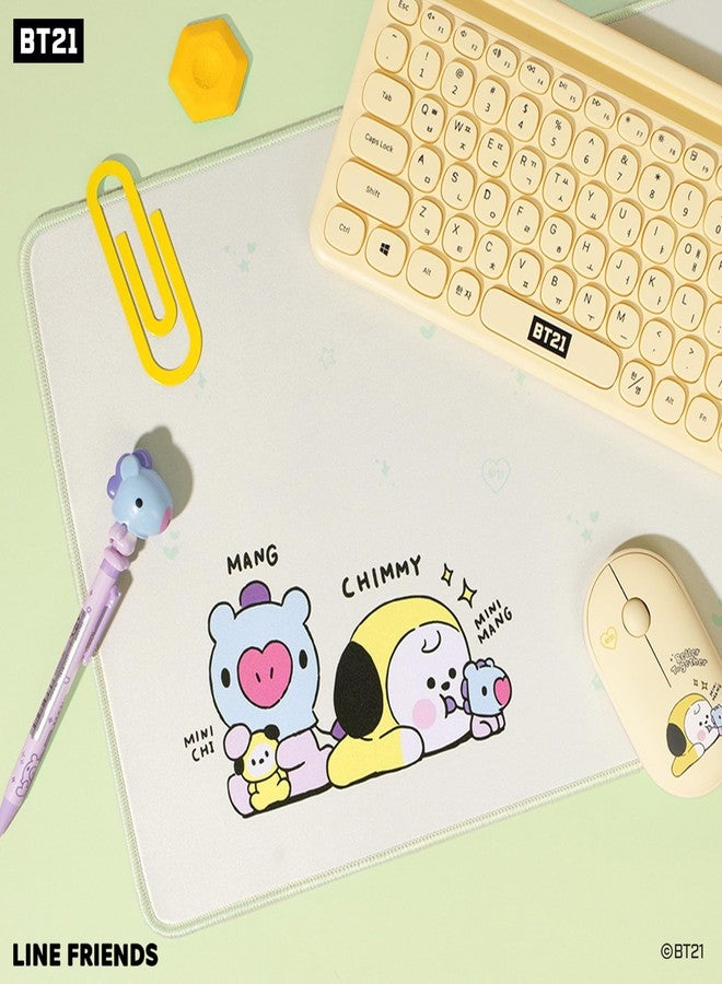 Hamee BT21 My Little Buddy Series Desk Mat [Laptop Computer Gaming Mouse Mat] [Large Office Accessories] [Cute Non-Slip Rubber Base Mouse Pad] [Desk Pad] Cooky CHIMMY SHOOKY MANG, 12" x 30" - Image 4