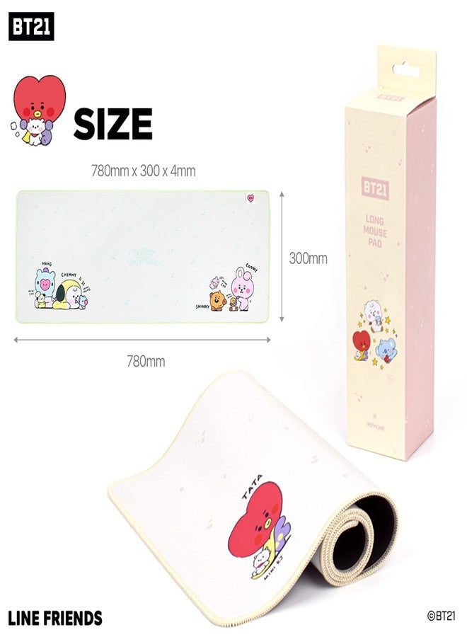Hamee BT21 My Little Buddy Series Desk Mat [Laptop Computer Gaming Mouse Mat] [Large Office Accessories] [Cute Non-Slip Rubber Base Mouse Pad] [Desk Pad] Cooky CHIMMY SHOOKY MANG, 12" x 30" - Image 2