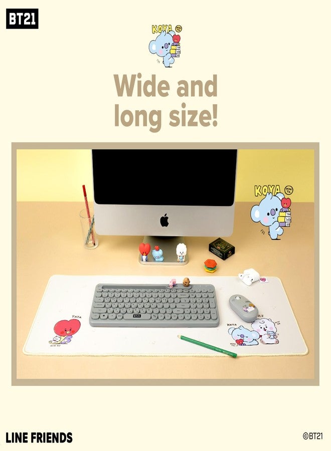 Hamee BT21 My Little Buddy Series Desk Mat [Laptop Computer Gaming Mouse Mat] [Large Office Accessories] [Cute Non-Slip Rubber Base Mouse Pad] [Desk Pad] Cooky CHIMMY SHOOKY MANG, 12" x 30" - Image 5