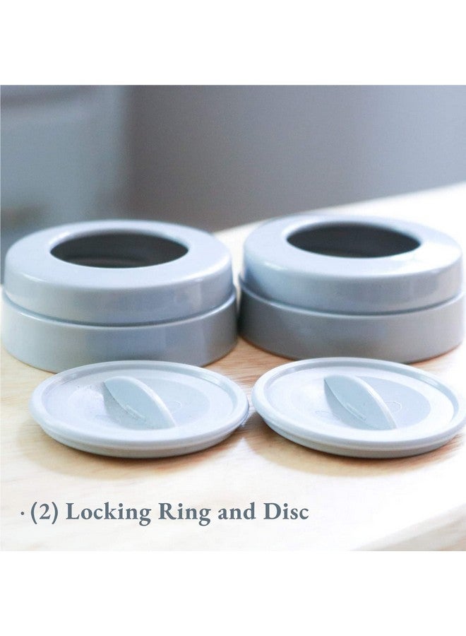 Ameda Mya Breast Pump Replacement Locking Rings & Caps, Bottle Caps, Breastfeeding Equipment & Accessories (2 Count) - Image 1