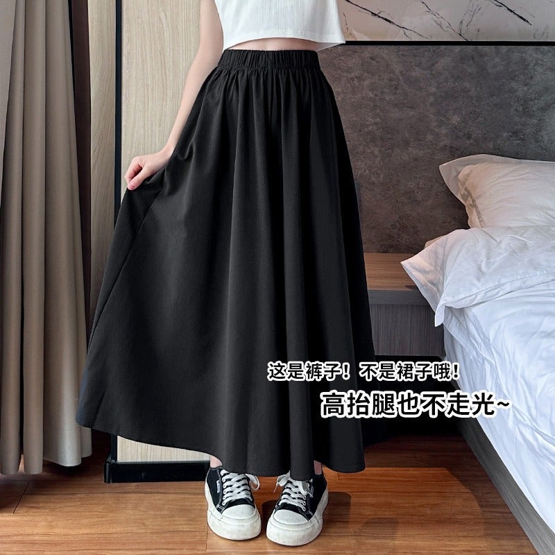 Culottes Children'S Summer Pants 2025 Thin Ice Silk Girls' Anti-Mosquito Wide Leg Pants Western-Style Summer Middle And Large Children'S Culottes - Image 1
