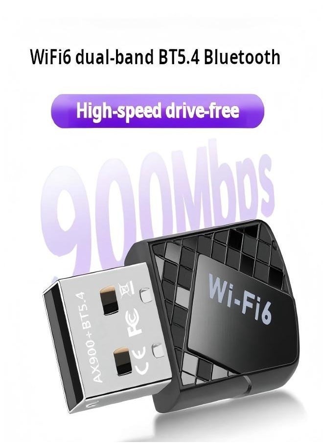 Occuwzz Ultra-Fast 900Mbps Dual-Band 5G/2.4GHz WiFi 6 u0026 Bluetooth 5.4 Adapter - No Driver Needed, Plug u0026 Play USB for PC/Laptop, Seamless Streaming u0026 Gaming - Image 2