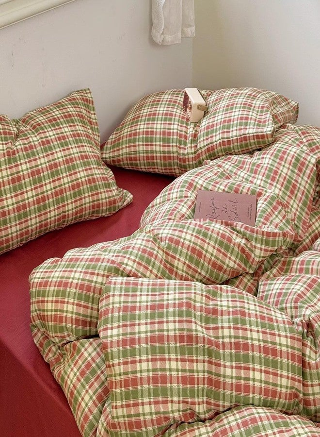 BuLuTu Muslin Duvet Cover Twin, Striped Pattern Duvet Cover Set Linen Like Gauze Cotton Quilt Cover with 2 Pillowcases, Soft Breathable Kids Bedding Set,Zipper & 8 Corner Ties - Image 3
