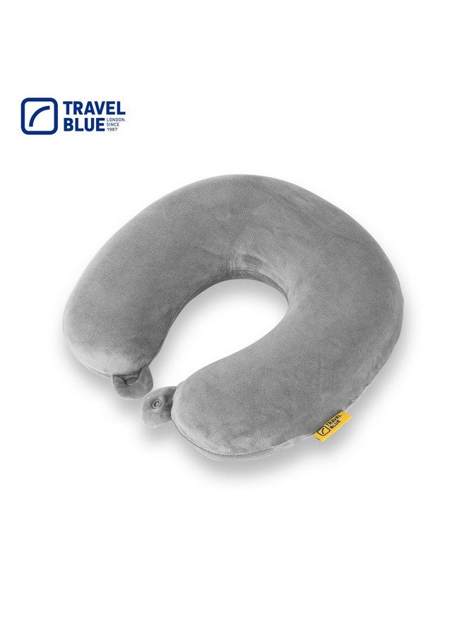 Travel Blue Grey Memory Foam Travel Neck Pillow - Image 2