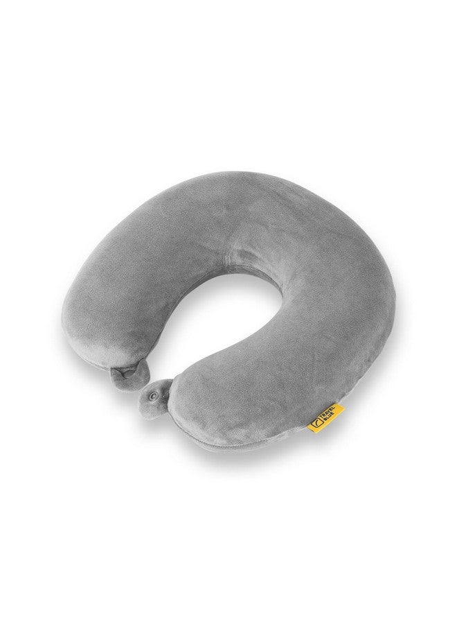 Travel Blue Grey Memory Foam Travel Neck Pillow - Image 1