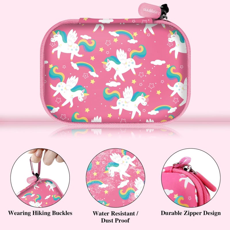 Leayjeen Kids Camera Case Compatible with Goopow/Mgaolo/CIMELR/Seckton/OZMI/Dylanto Kids Camera Toys and Children Digital Video Camera,Best Christmas and Birthday Gifts-Pink Unicorn(Case Only) - Image 4