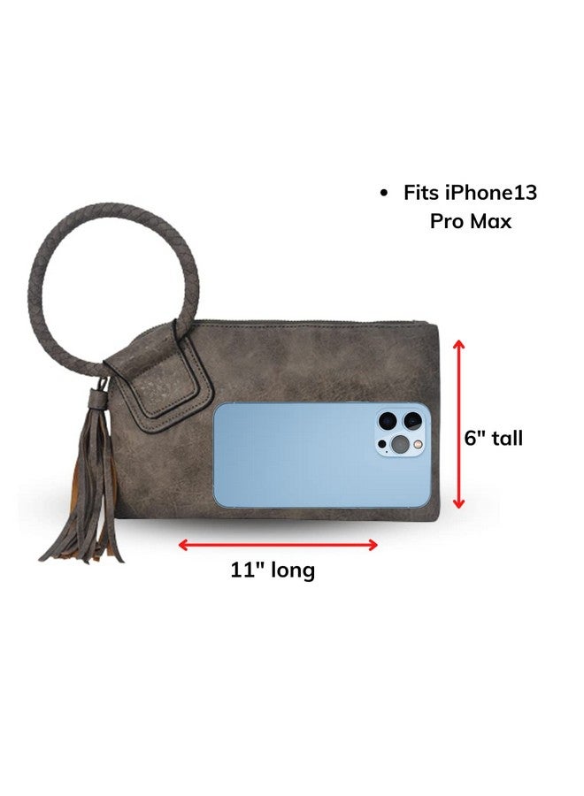 NGIL Women Mini Wristlet Purse Fashion Faux Leather Mini Purse With Fringe Tassel Wristlet Wallet Women'S Mini Handbag (Black) - Image 5