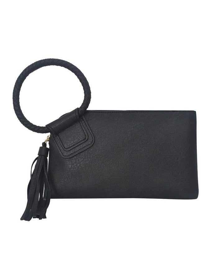 NGIL Women Mini Wristlet Purse Fashion Faux Leather Mini Purse With Fringe Tassel Wristlet Wallet Women'S Mini Handbag (Black) - Image 2