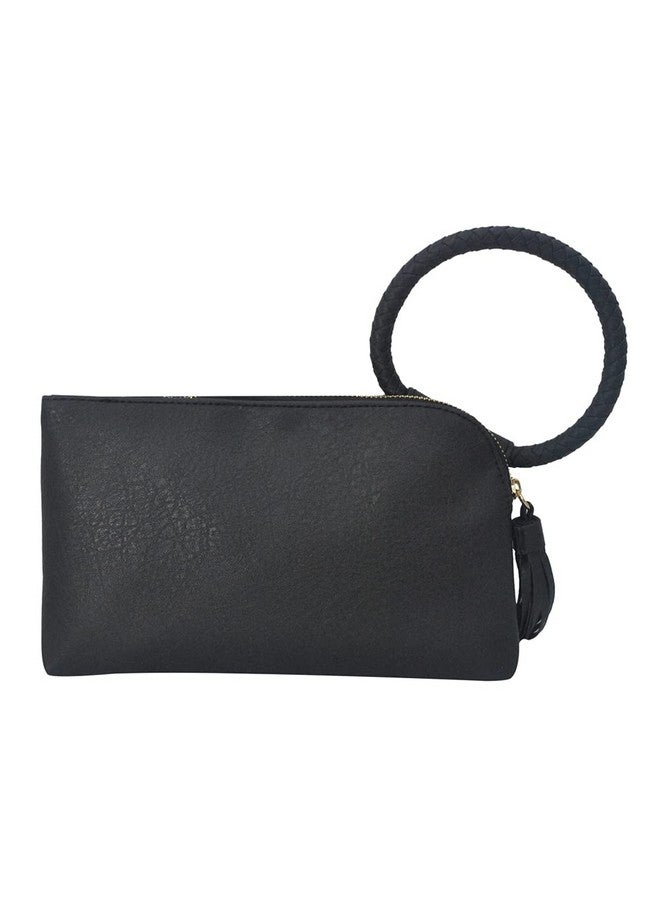 NGIL Women Mini Wristlet Purse Fashion Faux Leather Mini Purse With Fringe Tassel Wristlet Wallet Women'S Mini Handbag (Black) - Image 3