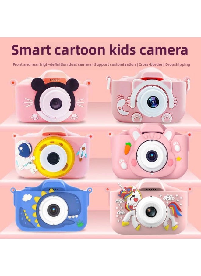 Generic Children's Camera Can Take Pictures HD X5s Children's Toy Mini SLR Camera-Body Color:Tyrannosaurus Rex [pink] - Hd Dual Camera + (64g Card + Card Reader)  - Image 2