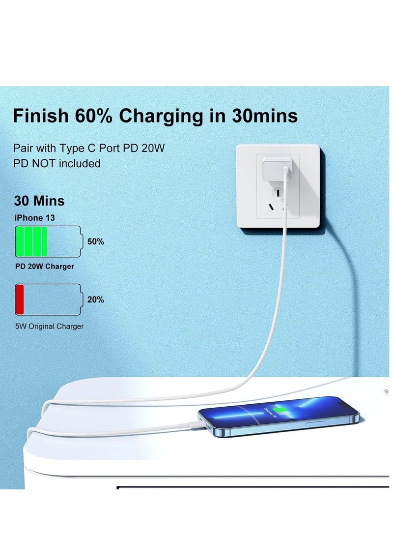 Generic - USB C to Lightning Cable 3FT, 2Pack iPhone Charger Cable 10ft for Apple USB C Charger Fast Charge for iPhone 13/13 Pro/13 Mini, iPhone 12/12 Pro/12 Pro Max, iPhone 11, MacBook, iPad,(10ft) - Image 1