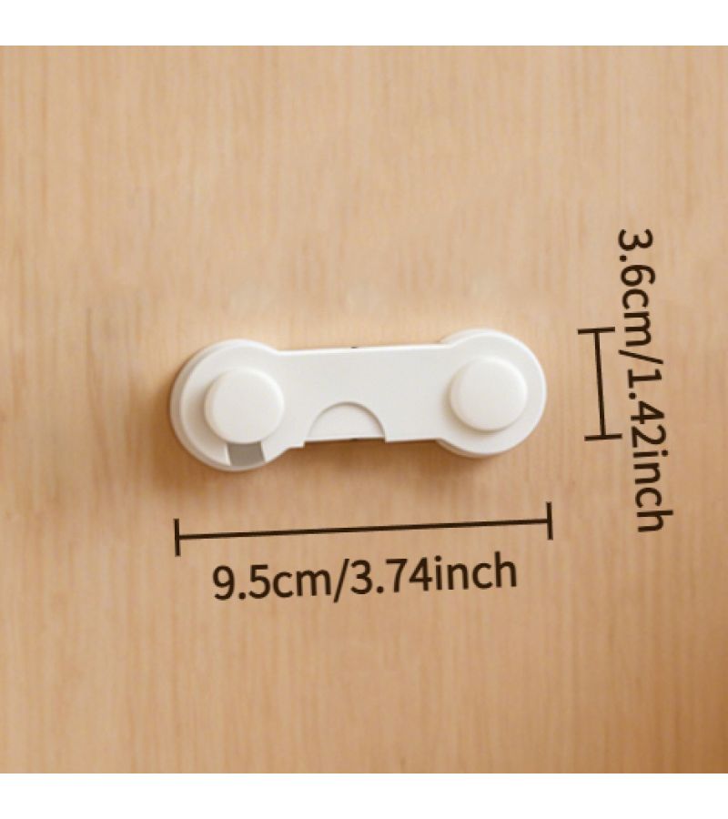 8pcs Snow White Cabinet Safety Latch No Tools Adhesive Install Keys Code - Image 3