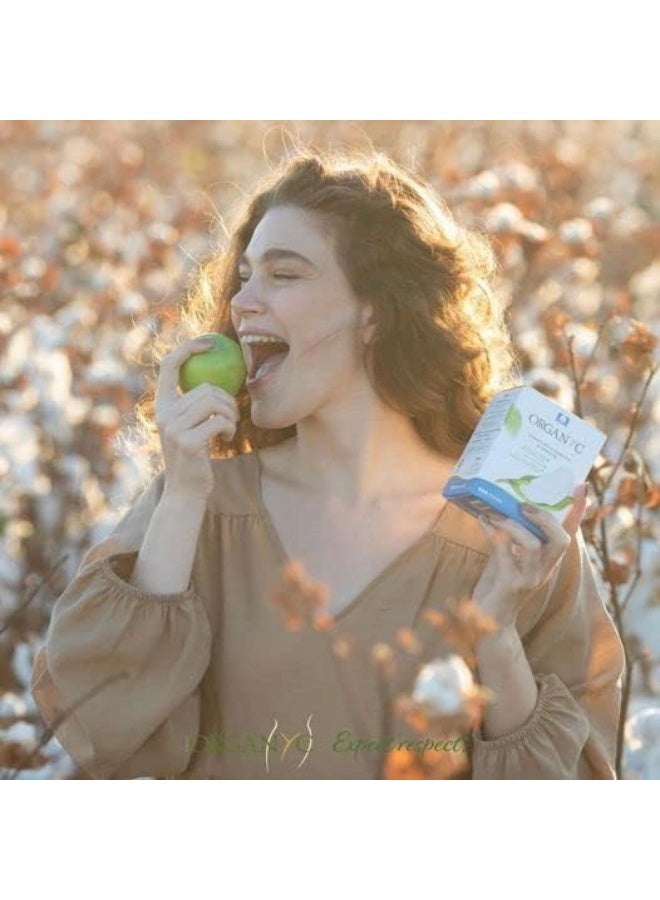 ORGANYC Sanitary Towels With Wings 100% Certified Organic Cotton - 4 Packs Of 10 Towels (Total: 40 Units) - Image 2