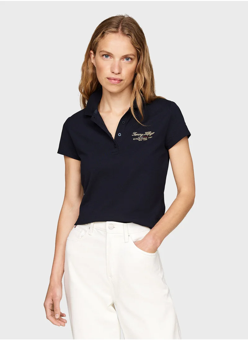 TOMMY HILFIGER Logo Polo Neck T-Shirt