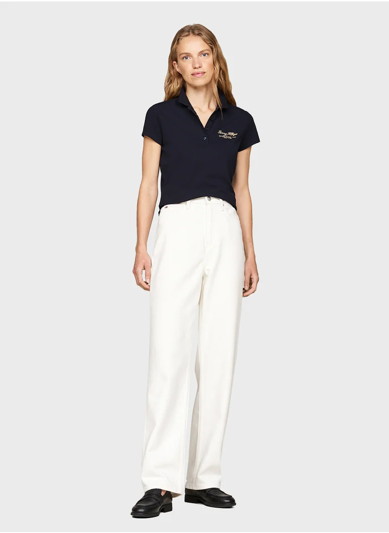TOMMY HILFIGER Logo Polo Neck T-Shirt