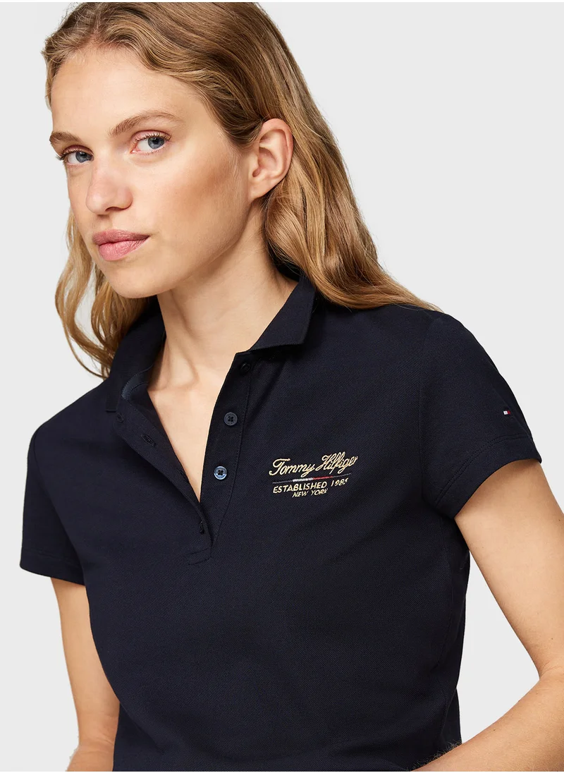 TOMMY HILFIGER Logo Polo Neck T-Shirt