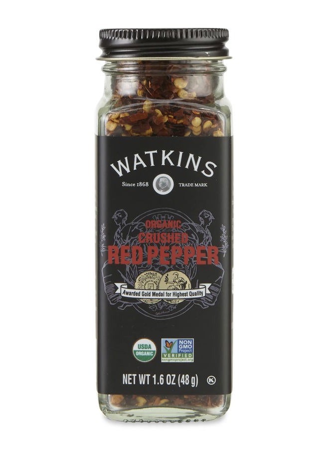 Watkins Gourmet Organic Spice Jar, Crushed Red Pepper, Non-GMO, Kosher, 1.6 Ounce Jar, 1-Pack - Image 1