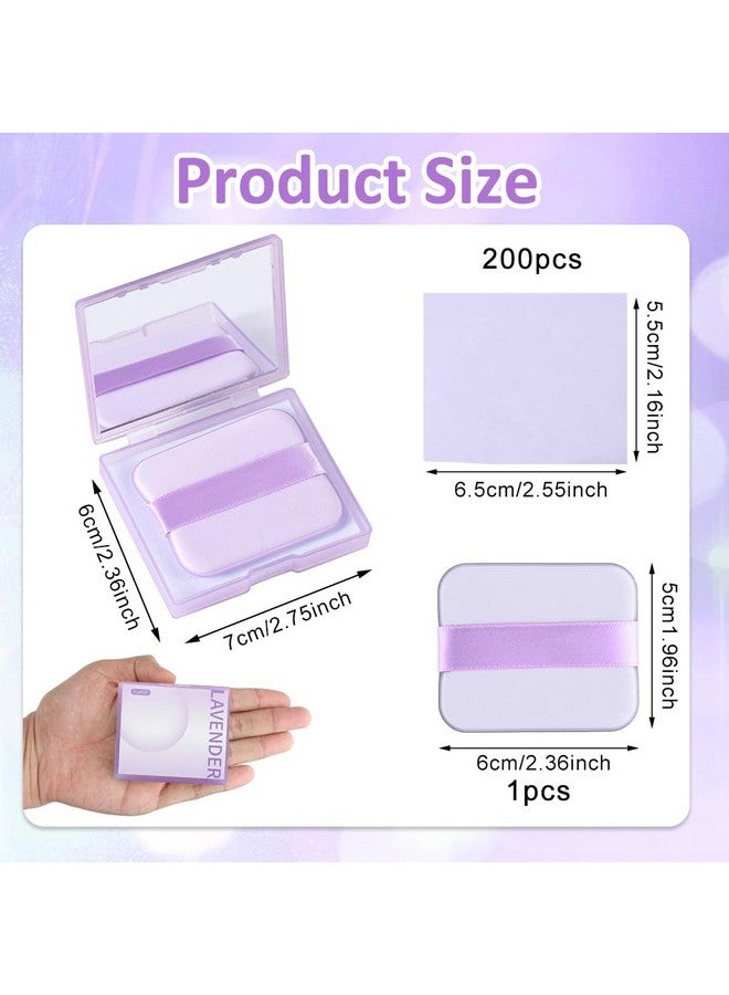 maycreate ® 200Pcs Blotting Paper For Oily Face, Lavender Oil Absorbing Sheets For Face, Natural Oil Absorbing Paper For Face, Travel Compact Face Wipes For Oily Skin, With Mirror & Puff For Men Women - Image 2