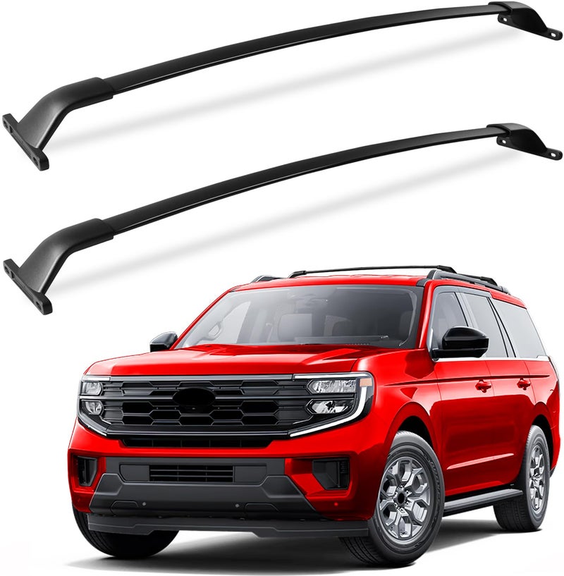 KINGGERI 220lbs Roof Racks Cross Bars fit for Ford Explorer 2016 2017 2018 2019 LimitedXLTSportPlatinum Heavy Duty Aluminum Roof Rails Crossbars Rooftop Cargo Basket Carrier Luggage Black