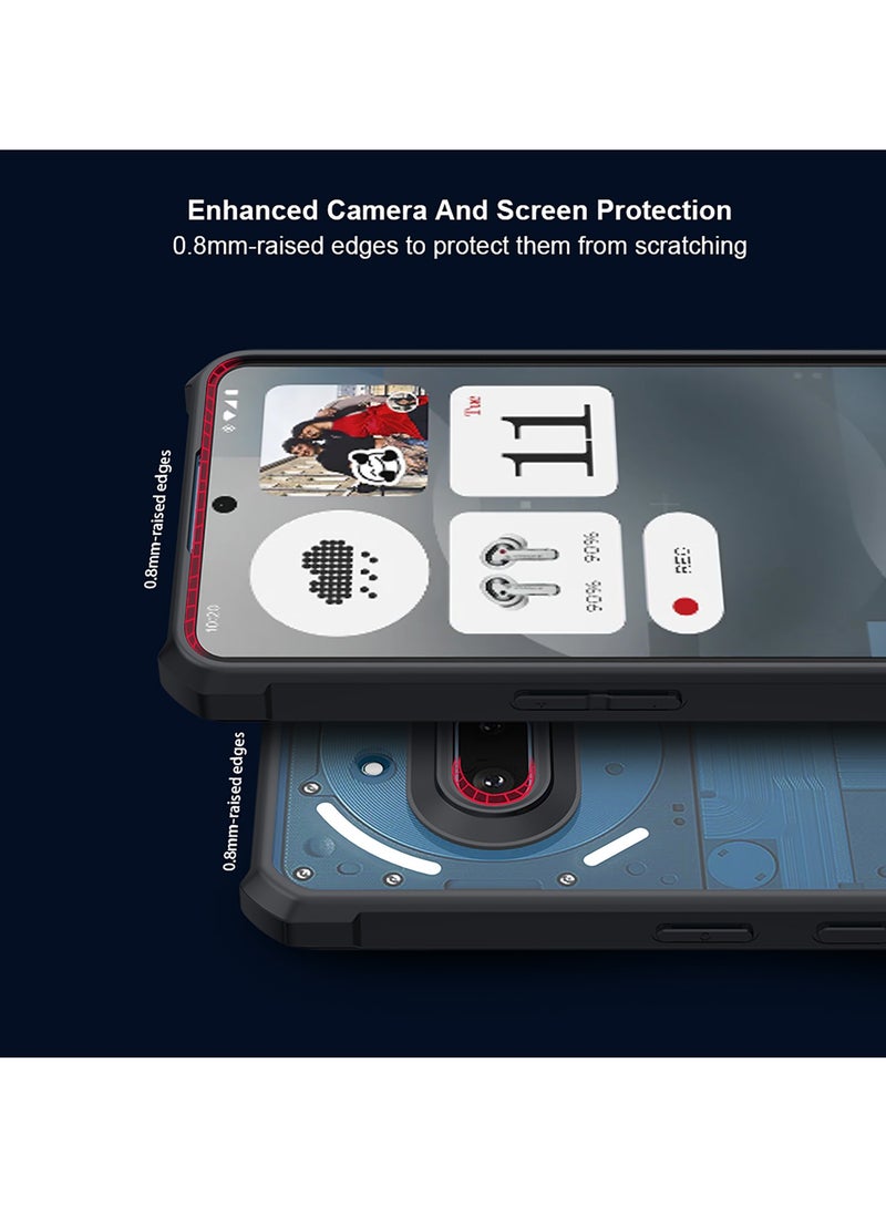 جراب Nothing Phone 3a، غطاء خلفي لحماية عدسة الكاميرا، جراب ممتص للصدمات من TPU+PC، مقاوم للاصفرار وحماية نحيفة ملائمة - Image 2