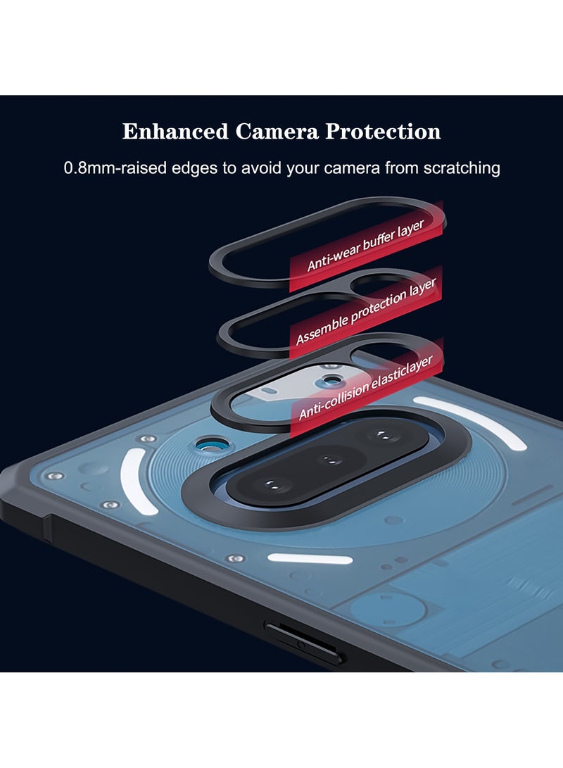 جراب Nothing Phone 3a، غطاء خلفي لحماية عدسة الكاميرا، جراب ممتص للصدمات من TPU+PC، مقاوم للاصفرار وحماية نحيفة ملائمة - Image 4