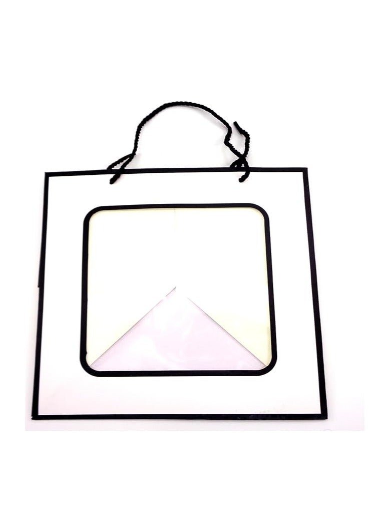 حقيبة هدايا ورقية مقاس 28 × 28 × 28 سم، حقيبة هدايا مربعة كبيرة لحفلات الزفاف وأعياد الميلاد والعطلات والمناسبات الخاصة، تغليف قوي ومثالي للهدايا والحلويات وحقيبة ورقية أكثر متانة - Image 5