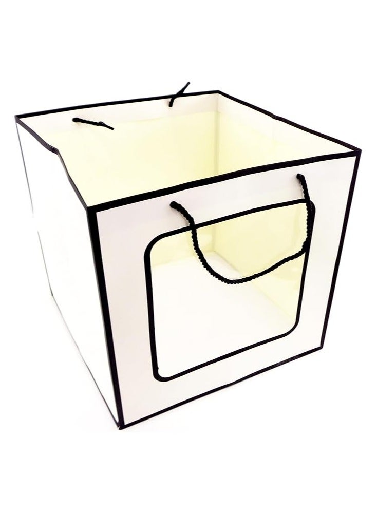 حقيبة هدايا ورقية مقاس 28 × 28 × 28 سم، حقيبة هدايا مربعة كبيرة لحفلات الزفاف وأعياد الميلاد والعطلات والمناسبات الخاصة، تغليف قوي ومثالي للهدايا والحلويات وحقيبة ورقية أكثر متانة - Image 1