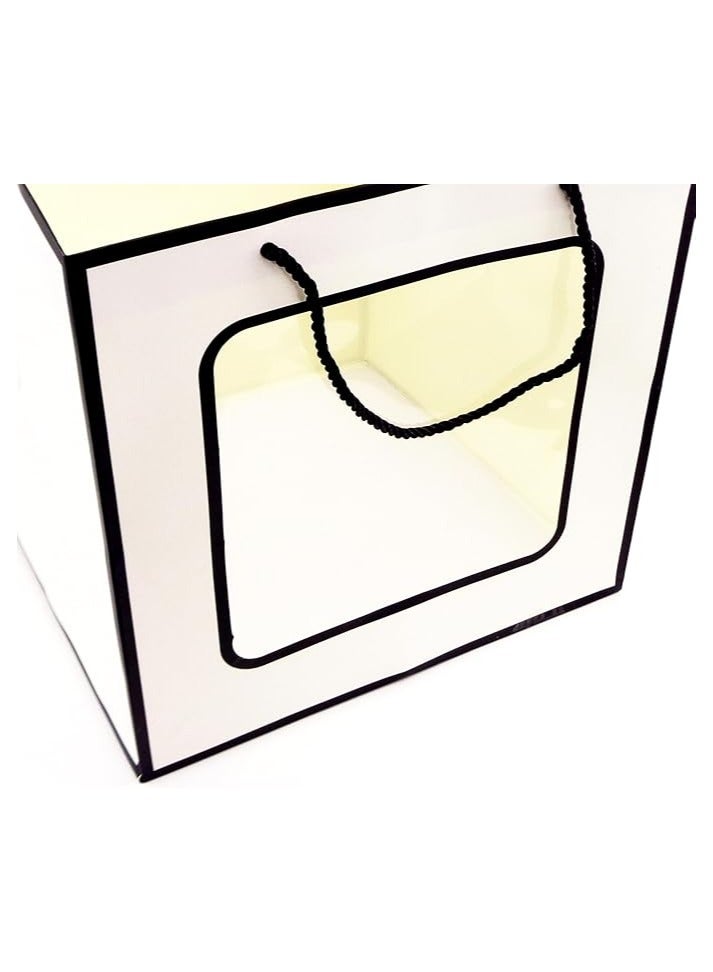 حقيبة هدايا ورقية مقاس 28 × 28 × 28 سم، حقيبة هدايا مربعة كبيرة لحفلات الزفاف وأعياد الميلاد والعطلات والمناسبات الخاصة، تغليف قوي ومثالي للهدايا والحلويات وحقيبة ورقية أكثر متانة - Image 2