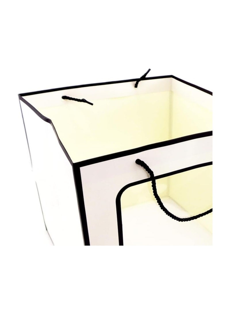 حقيبة هدايا ورقية مقاس 28 × 28 × 28 سم، حقيبة هدايا مربعة كبيرة لحفلات الزفاف وأعياد الميلاد والعطلات والمناسبات الخاصة، تغليف قوي ومثالي للهدايا والحلويات وحقيبة ورقية أكثر متانة - Image 3