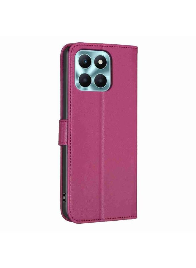 زبون جراب هاتف Honor X6a من الجلد المنقوش بأربع أوراق - Image 3