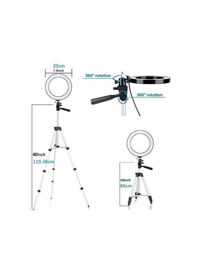 Generic - Selfie Ring Light,Dimmable LED Ring Light with Adjustable Tripod Stand and Phone Holder,three Light Modes and Brightness Level for Live Stream,Makeup,YouTube,Photography - Image 1