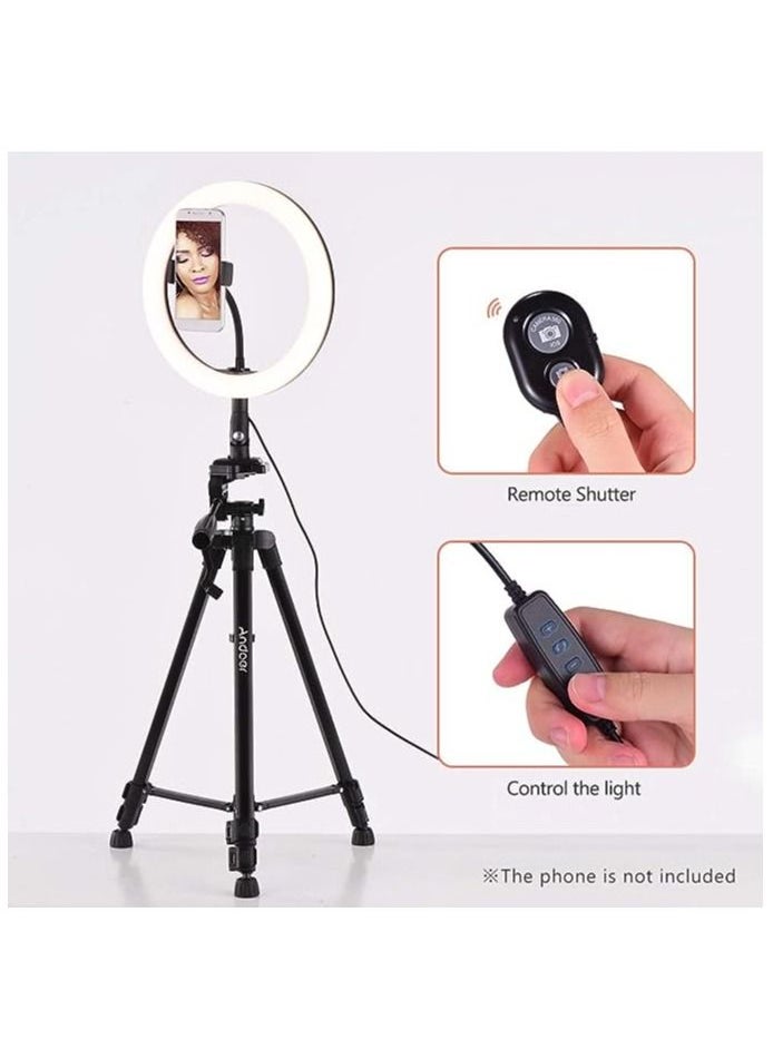 Generic - Selfie Ring Light,Dimmable LED Ring Light with Adjustable Tripod Stand and Phone Holder,three Light Modes and Brightness Level for Live Stream,Makeup,YouTube,Photography - Image 1
