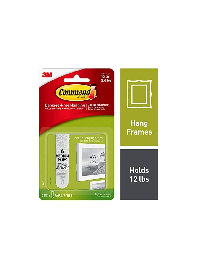 Command Command Picture 6 Pairs Hanging Strip - White - Image 5