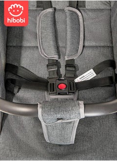 hibobi Portable Baby Stroller for Airplane, Lightweight Compact Travel Stroller, One-Hand Foldable Stroller with Adjustable Reclining Seat, Sun Canopy, and Safety Harness, Great for Ramadan Trips - Grey  - Image 4