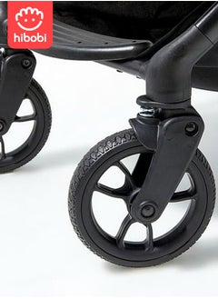 hibobi Portable Baby Stroller for Airplane, Lightweight Compact Travel Stroller, One-Hand Foldable Stroller with Adjustable Reclining Seat, Sun Canopy, and Safety Harness, Great for Ramadan Trips - Grey  - Image 5