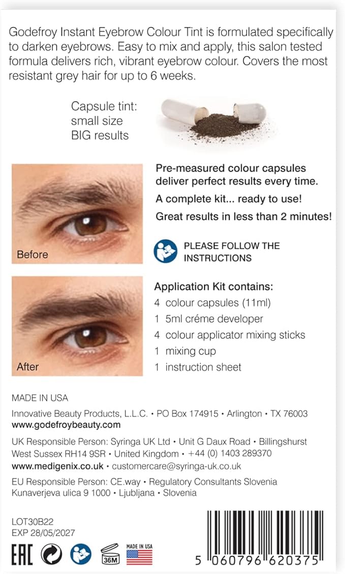 Godefroy صبغة حواجب فورية للرجال من جودفروي - أسود طبيعي - Image 3