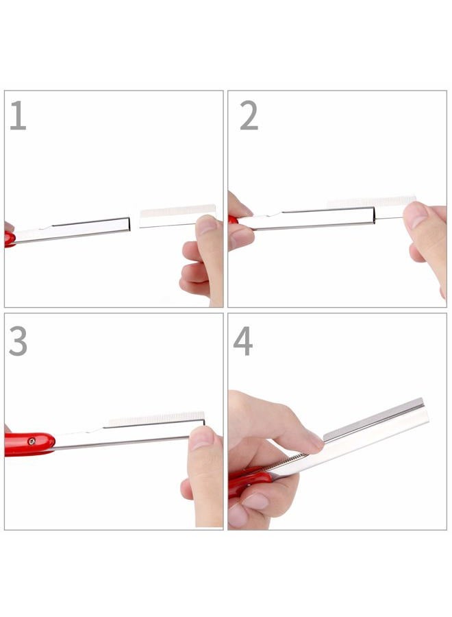 Lamoutor 100Pcs Single Edge Razor Blade Steel Industrial Razor Blades Disposable Straight Razor Blades for Men and Women - Image 3