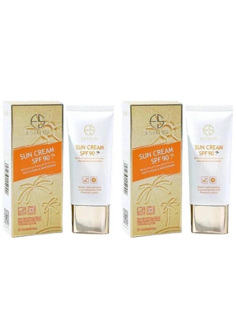 ESTELIN Anti-Aging & Whitening Sun Cream SPF 90 Multicolour 60ml 2pcs