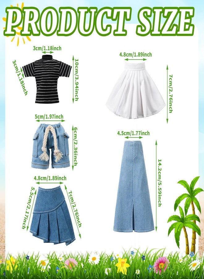 Bencailor 8 Pieces Summer Doll Clothes for 11.5 Inch Doll Accessories Sweaters Denim Pant Regular Outfit Clothing(Shirt) - Image 3