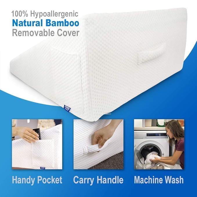 METRON Memory Foam Gel Cotton Adjustable Hybrid Multi Purpose Soft Bed Wedge Pillow Full Random Colours - Image 3