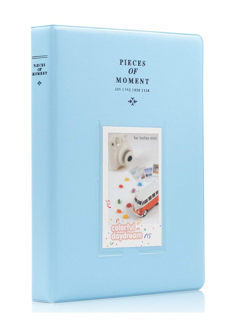 KASTWAVE 64 Pcs Pocket Mini Album for Fujifilm Instax Mini 7s 8 8+ 9 25 26 50s 70 90 Instant Camera Mini Pocket Album 3 Inch Photo Album and Business Card (Ice Blue) - Image 1