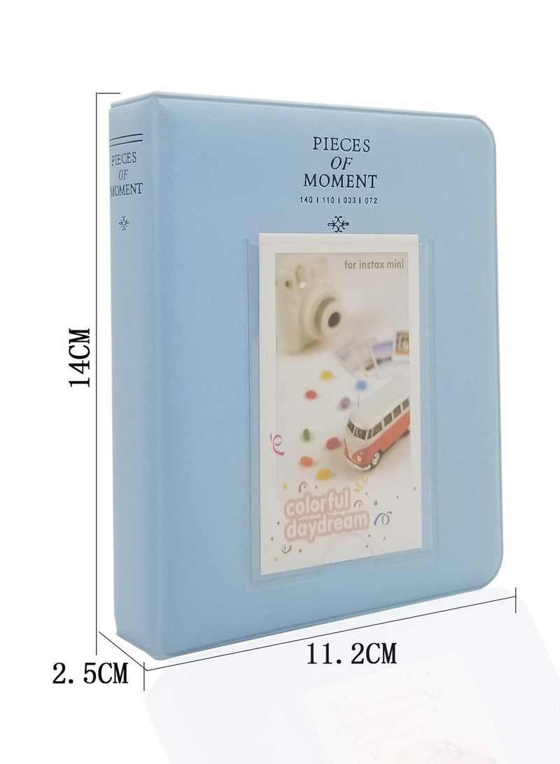 KASTWAVE 64 Pcs Pocket Mini Album for Fujifilm Instax Mini 7s 8 8+ 9 25 26 50s 70 90 Instant Camera Mini Pocket Album 3 Inch Photo Album and Business Card (Ice Blue) - Image 4