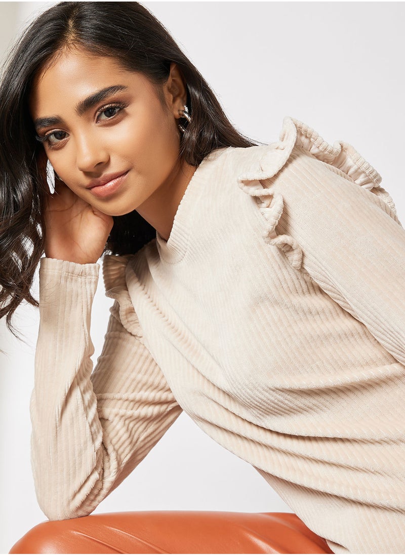 ONLY - Ribbed Long Sleeve Top - Image 1