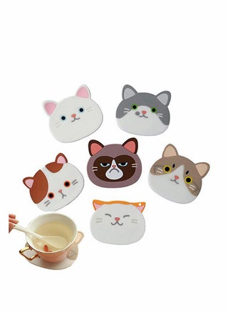 Drying Mat Silicone Multi-Use Cartoon Cat Pot Holders Trivet (Set of 6 Pack) Insulated Flexible Durable Non Slip Hot Pads and Coasters Cup Mats Rubber Coaster for Winss, Tea - pzsku/ZC0E5BD082FE09BF90A6CZ/45/_/1717030143/a335b67a-bba2-4344-8490-c4810e6f32b5